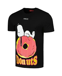 Freeze Max Men's Black Peanuts Snoopy Donuts T-Shirt