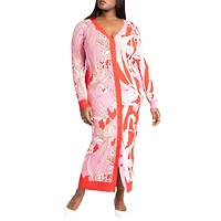 Eloquii Women's Intarsia Two Tone Cardigan Dress