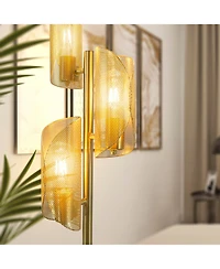 Brightech Lyra 71" Modern Tree Led Floor Lamp with Metal Cage Shades