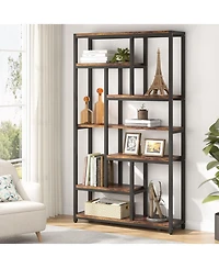 Tribesigns 79 Inch Extra Tall Bookshelf, 7-Tier Vintage Bookcase, Industrial 10-Shelf Open Storage Shelves Display Shelves Organizer for Home Office