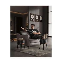 Slickblue Storage Ottoman Vanity Stool with Steel Legs