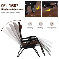 Inolait Sugift 2 Pieces Folding Lounge Chair with Zero Gravity