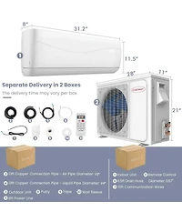Sugift 9000 Btu 17 SEER2 208-230V Ductless Mini Split Air Conditioner and Heater