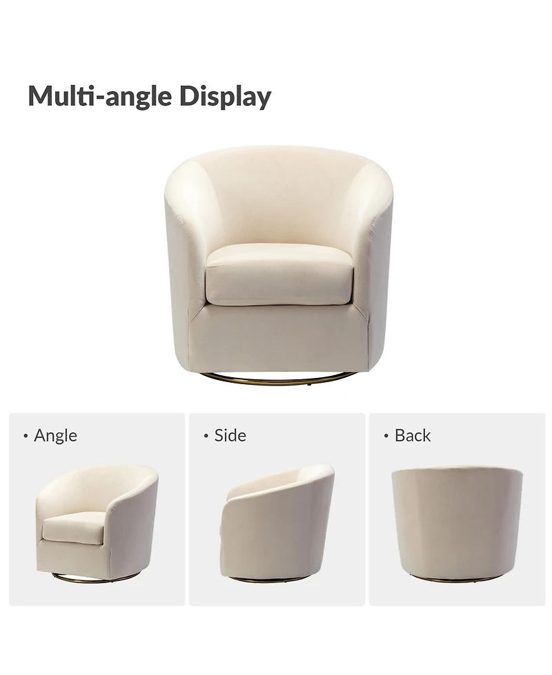 Swivel Accent Chair with Gold Metal Base for Living Room Nursery