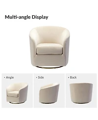 Swivel Accent Chair with Gold Metal Base for Living Room Nursery