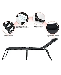Inolait Sugift Foldable Recline Lounge Chair with Adjustable Backrest and Footrest
