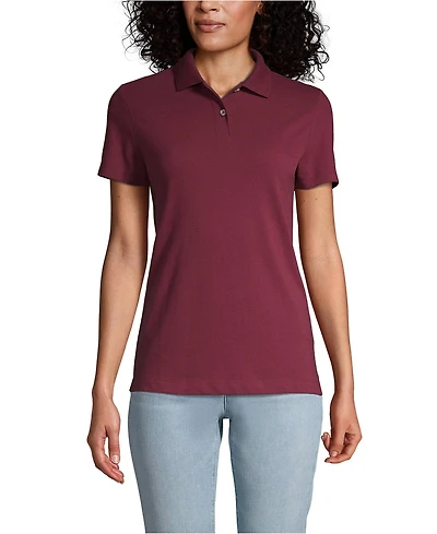 Lands' End Women's Short Sleeve Basic Mesh Polo Shirt