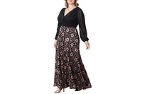 Kiyonna Plus Mon Tresor Long Sleeve Lace Evening Gown