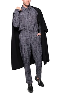 Dai Moda Men's Retro Drip Long Sleeve Shirt