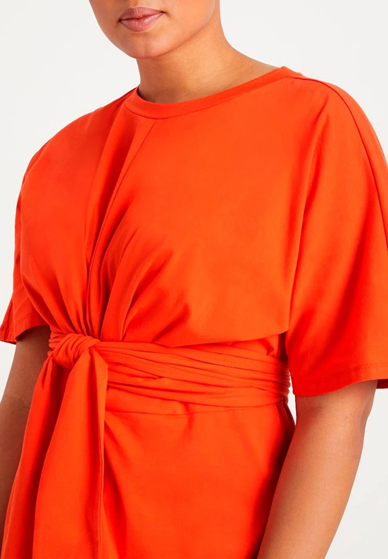 Eloquii Women's Plus Cross Front Flutter Sleeve Dress