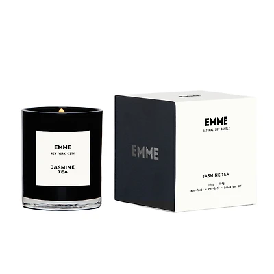 Emme nyc Natural Soy Jasmine Tea Scented Candle Jar, 10 oz