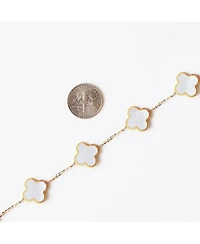The Lovery Large Mother of Pearl Clover Bracelet 14K Gold