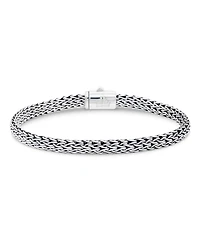 Devata Amethyst & Dragon Bone Oval 5mm Chain Bracelet in Sterling Silver