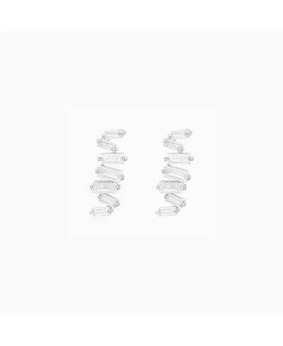 Sterling Silver Zig Zag Shape Stud Earrings