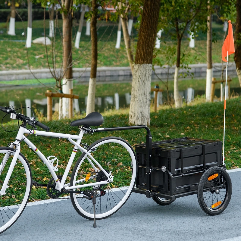 Aosom Bike Trailer Wagon with Removable Storage Box, No Bottom