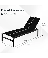 Inolait Sugift 6-Position Chaise Lounge Chairs with Rustproof Aluminium Frame