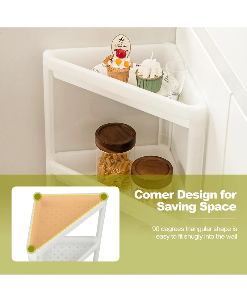 Sugift 2 Pack 3-Tier Detachable Floor Corner Shower Shelf with Drainage Holes
