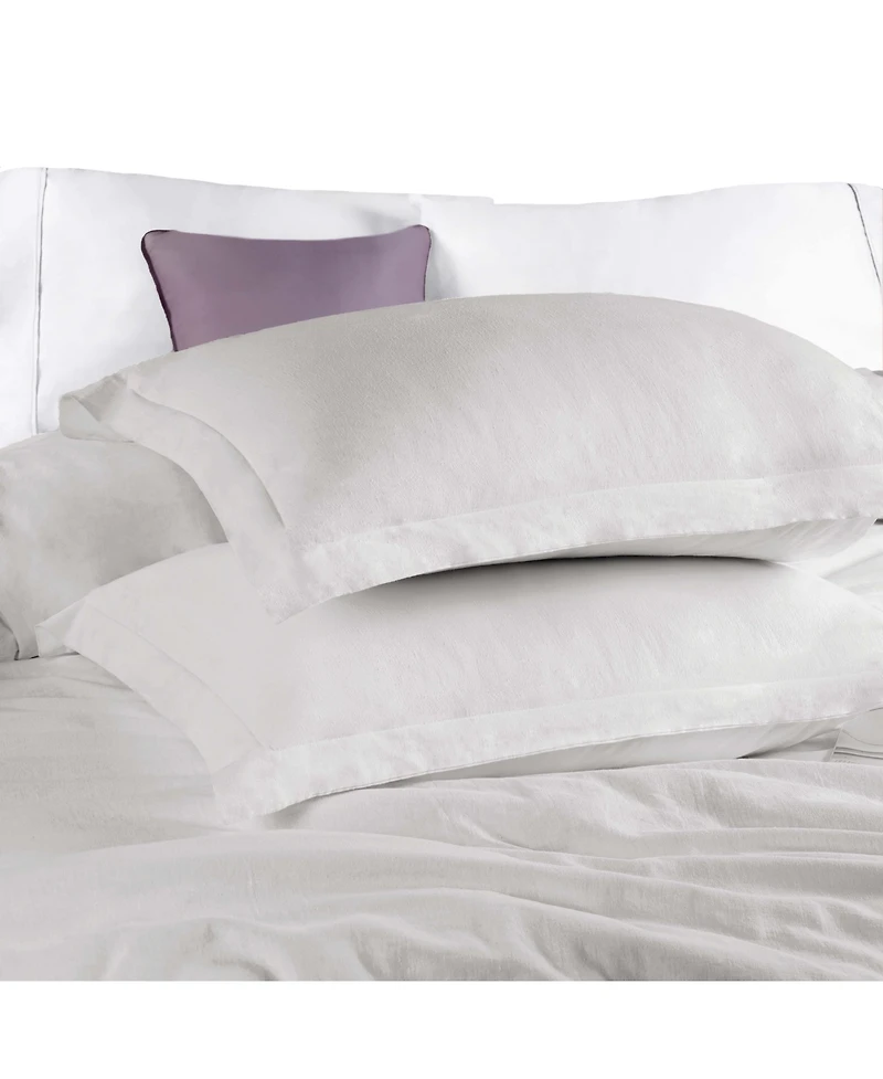 Superior Cotton Linen Blend Solid 3-Piece Duvet Cover Set, King/ California King