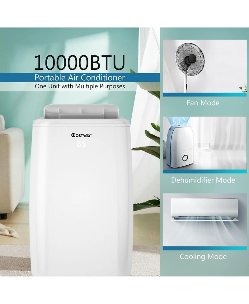 Vebreda 10000 Btu(Ashrae) Portable Air Conditioner with with 3 Modes and Remote Control