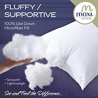 Maxi Cotton Microfiber Fill Breathable Pillow – White (1 Pack)