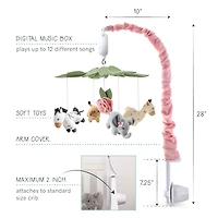 The Peanutshell Wildest Dreams Pink Musical Crib Mobile for Baby Girls