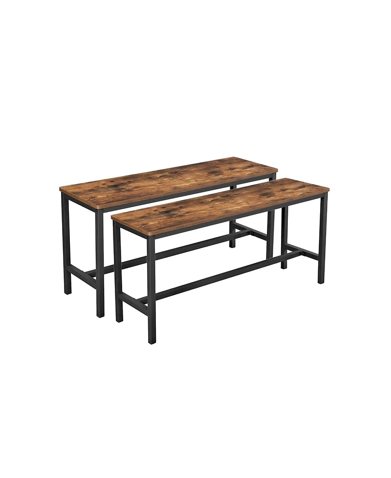 Slickblue Table Benches, Pair of 2, Industrial Style Indoor BenchesDurable Metal Frame