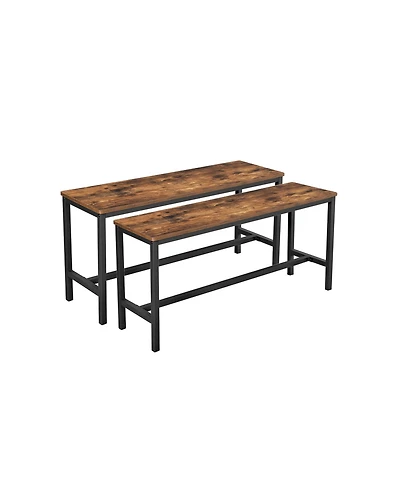 Slickblue Table Benches, Pair of 2, Industrial Style Indoor BenchesDurable Metal Frame