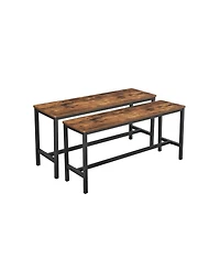 Slickblue Table Benches, Pair of 2, Industrial Style Indoor BenchesDurable Metal Frame