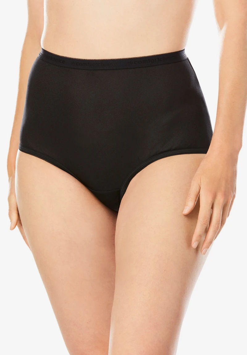 Comfort Choice Plus Full Coverage Nylon Brief 5-Pack