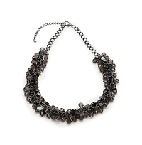 Sohi Women's Silver Cluster Collar Necklace