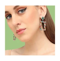 Sohi Women's Pink Regal Drop Earrings