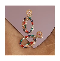 Sohi Women's Gold Regal Drop Earrings