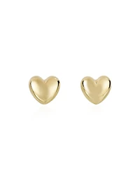 The Lovery Puffy Gold Heart Stud Earrings 14K Gold