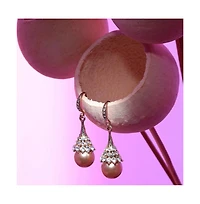 Sohi Women's Black Rhombus Drop Earrings