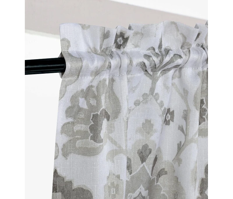 Kate Aurora Country Living Farmhouse 3 Pc Solid Cafe Kitchen Curtain Tier & Tucked Valance Set