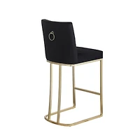 Streamdale Set of 2 Gold Brushed Velvet Bar Stools
