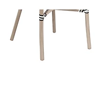 Merrick Lane Mael Set Of Four Stacking Thonet Bistro Style Chair With Arms, Textilene Seat, And Bamboo Finished Metal Frame For Indoor/Outdoor Use
