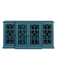 Streamdale Furniture 63" Tv Stand, Storage Buffet Cabinet, Sideboard With Glass Door And Adjustable Shelves