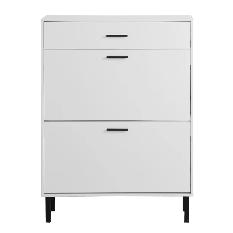 Modern Shoe Cabinet with Drawers and Metal Legs