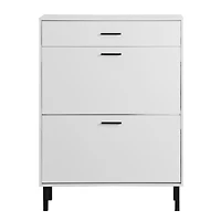 Modern Shoe Cabinet with Drawers and Metal Legs