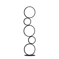 Streamdale 38.5" In Else Nordic 5-Ring Shaped Matte Black Led Metal Table Lamp