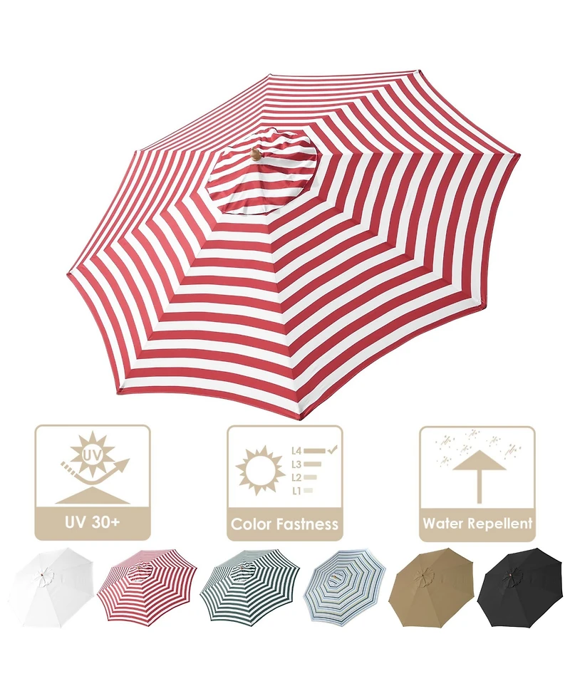 13 Ft Patio Umbrella Replacement Canopy Market Table Top Outdoor Sunshade Cover