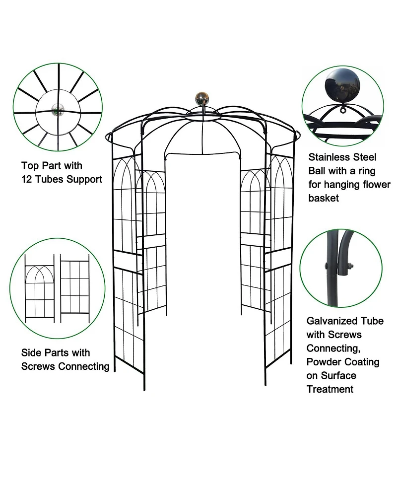 Streamdale Furniture Birdcage Shaped Metal Garden Arch Gazebo