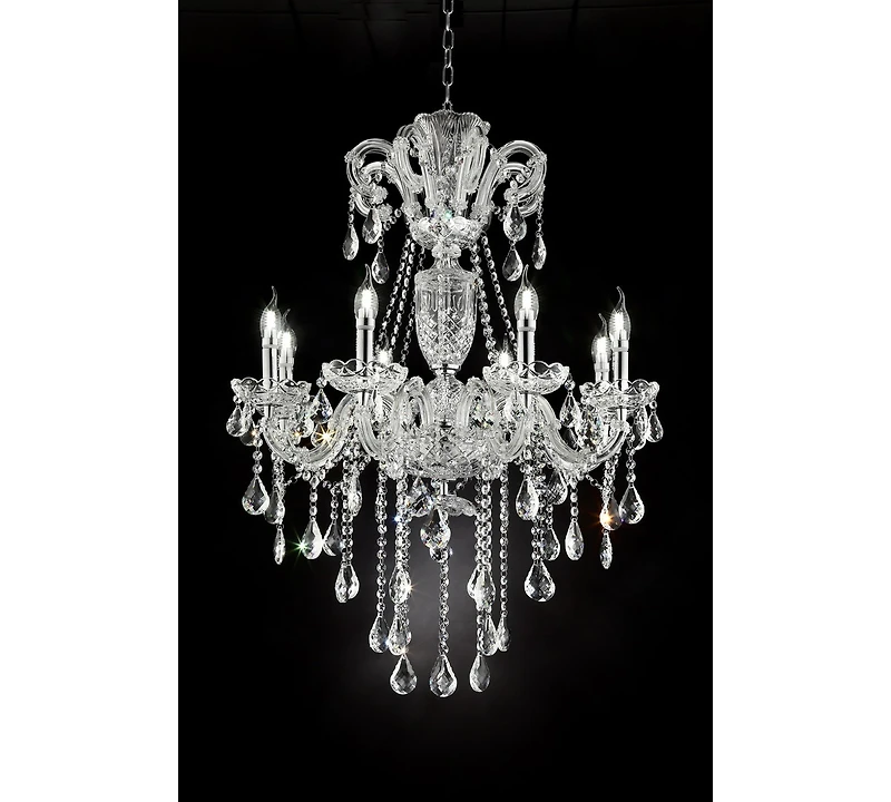 Streamdale 37" In Eilish Silver Crystal 8-led Light Chandelier