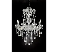 Streamdale 37" In Eilish Silver Crystal 8-led Light Chandelier