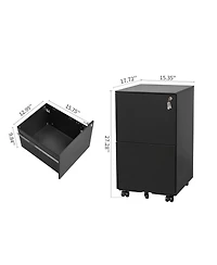 Simplie Fun Steel Mobile File Cabinet with Lock & Anti-tilt Wheels