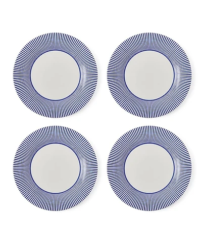 Spode Blue Italian Steccato Dinner Plates, Set of 4