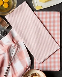 Design Imports Gingham Check Kitchen Collection, Pink, Dishtowel Set