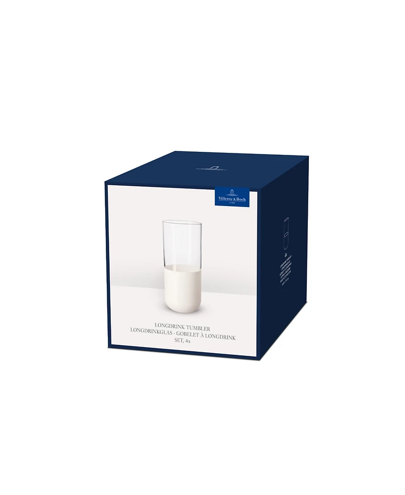 Villeroy & Boch Manufacture Rock Blanc Highball Glasses, Set of 4