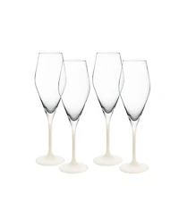 Villeroy Boch Manufacture Rock Blanc Flutes Glasses, Set of 4